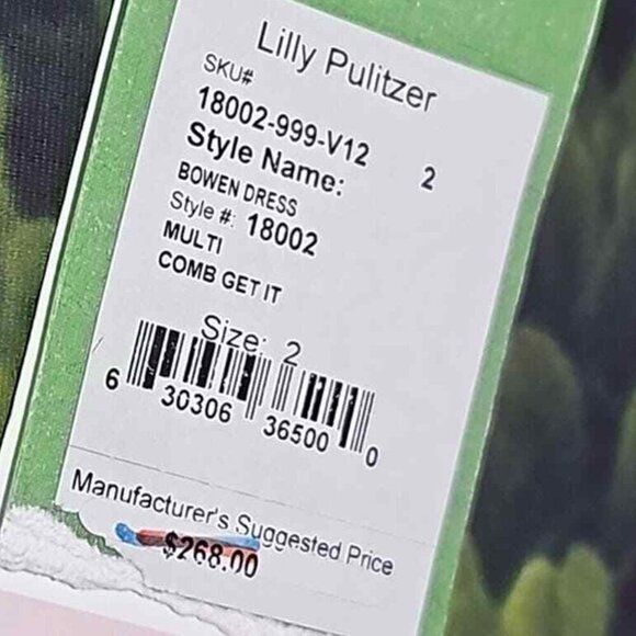 Lilly Pulitzer Strapless Comb Get It Bowen Dress Size 2 New - Picture 4 of 7